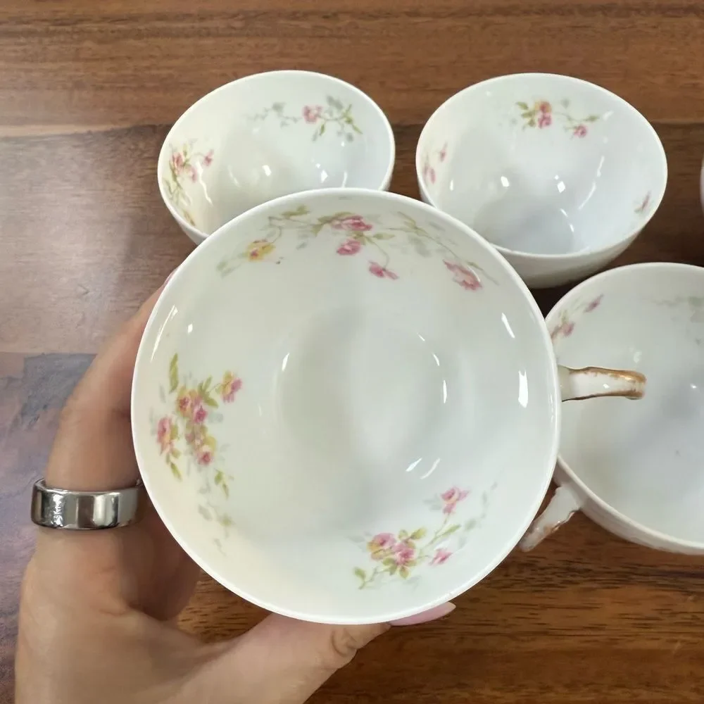 Antique Theodore Haviland Limoges Schleiger 150 Rose Cup Pink Flowers